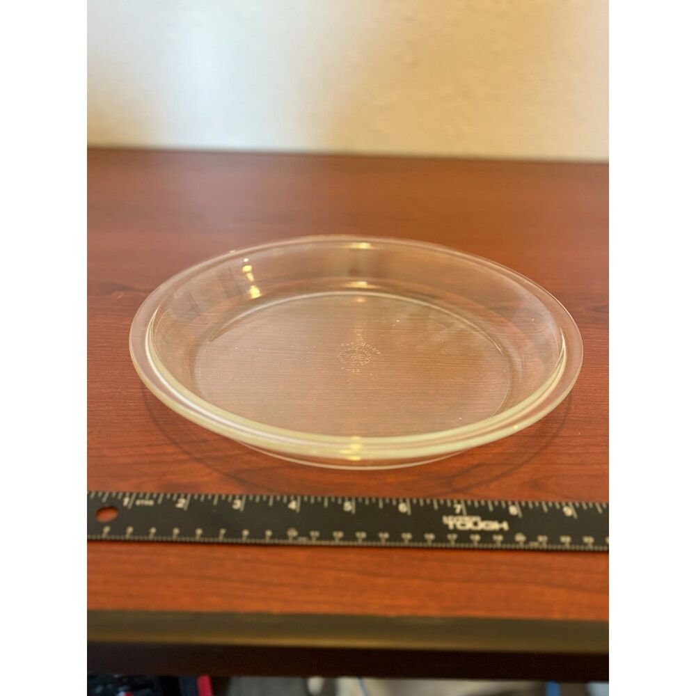 Vintage Pyrex #210 Clear Glass 10" Pie Dish - Corning USA